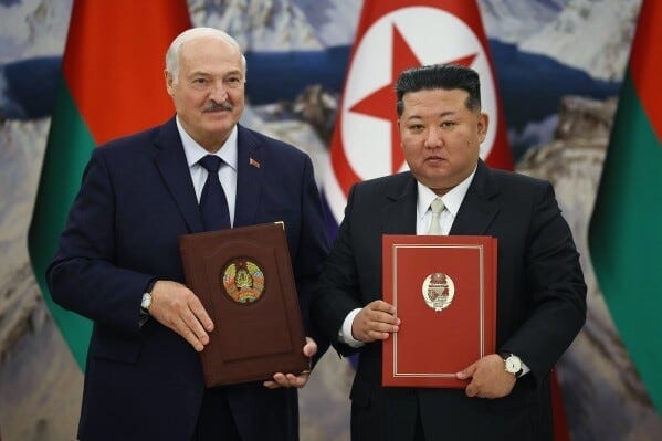 Belarus's Lukashenko and North Korea's Kim Jong Un sign friendship treaty |  AP News